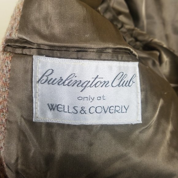 Harris Tweed 38R Tan Sport Coat Leather Buttons - Picture 10 of 12